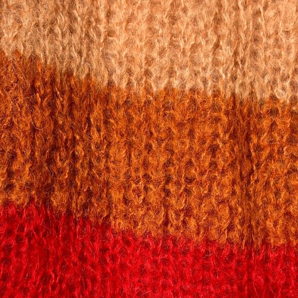 Ailanto Mohair Gray Red Pink Stripe Colorblock Lightweight Made in Spain Size M - Picture 5 of 10
